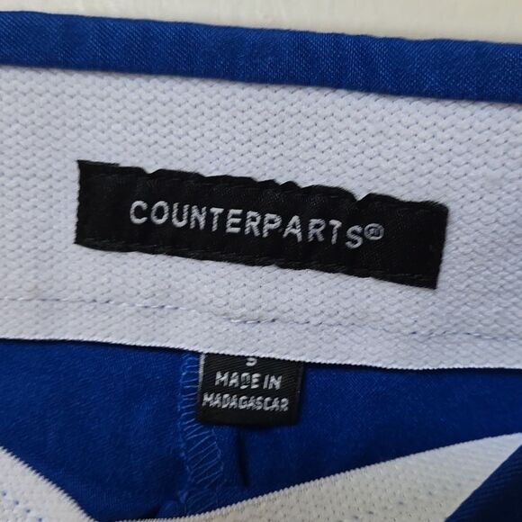 Counterparts Pull-on Pants Womens Size Small Blue Gold Button Hem Trousers - Picture 4 of 7